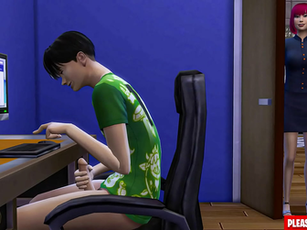 Caught in the Act! Japanese Step-Mom Catches Step-Son Jerking Off to JAV Videos
