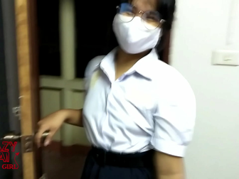 Watch luscious Asian teen and his MILF girlfriend have steamy sex in their Thai student uniforms!