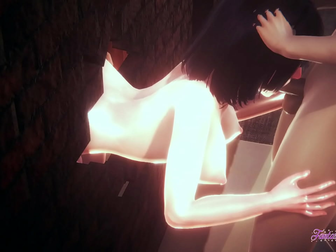 JAV Anime Porn - Naruto Hentai 3D - Threesome with Hinata Blowjob and Gets Fucked Through a Wall