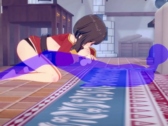 JAV Sensation - Exploring Megumin's Alluring Blowjob Skills - A Japanese Manga Anime Game Porn Delight!