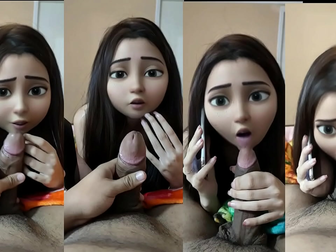 JAV Stepsister-in-Law's Whore talk on Phone While Sucking Cock, NTR