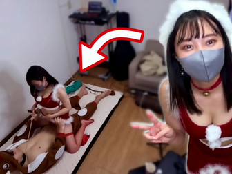 Santa's Luscious Girlfriend Demands Nakadashi Cowgirl Ride with Collar Training!